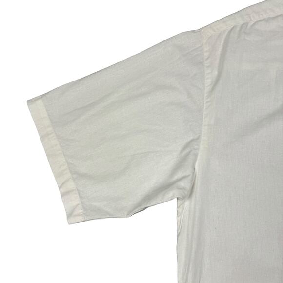 Linen Shirt Men's XXL Vintage Smokey Joes Embroidered Floral Design White Button - Picture 6 of 11